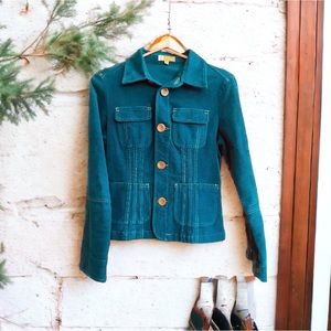 Women’s Turquoise Tulle Corduroy lightweight Jacket